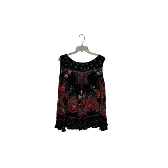 Bila XXL Boho Floral Paisley Sleeveless Peplum Multicoĺoured Blouse - Picture 2 of 5